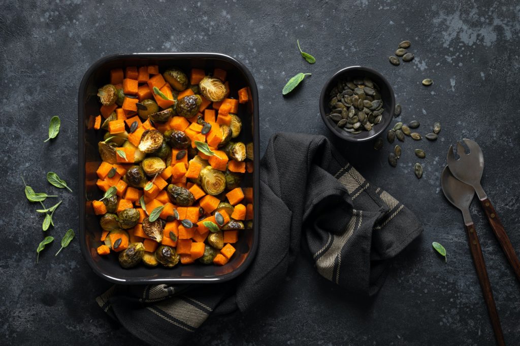Recipe: Brussels sprouts and butternut squash with cranberries and nuts