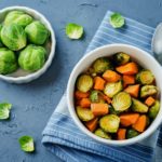 Roasted Sweet potato and Brussels Sprouts