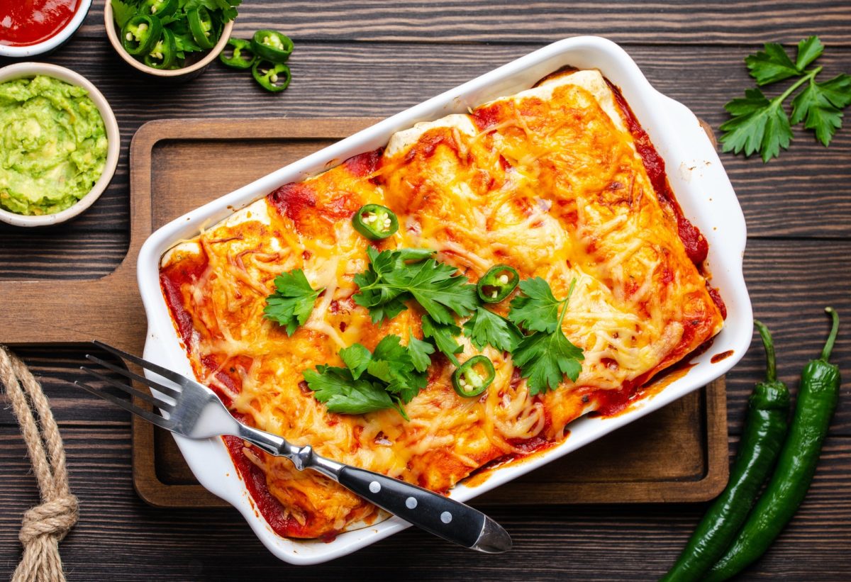 Traditional Mexican enchiladas